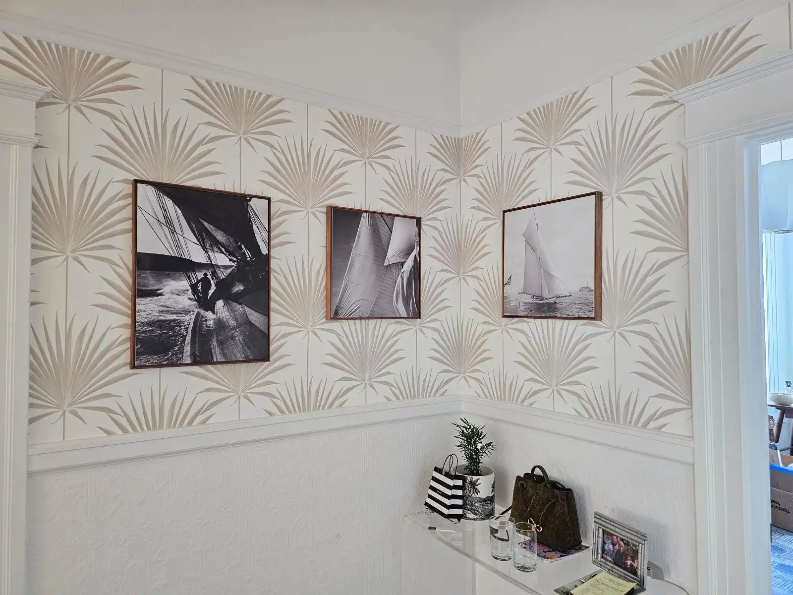 Selma home accent wall with bold designer wallpaper
